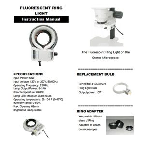 Microscope Fluorescent Adjustable Ring Light - Image 2