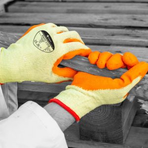 Polyco Matrix S Grip Orange Crinkle Latex Palm Coated Glove - 50-MAT - Image 4