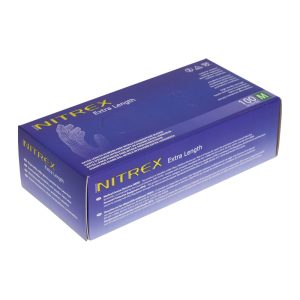 Nitrex Extra Length Long Cuff Blue Nitrile Powder Free Glove - EGN08 - Image 2