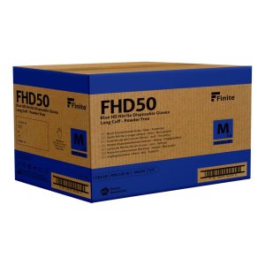 Finite HD Blue Nitrile Long Cuff Powder Free Disposable Glove - FHD50 - Image 3