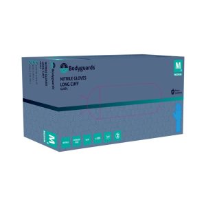 Bodyguards GL891 Blue Long Cuff Powder Free Examination Glove - GL891 - Image 2