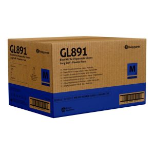 Bodyguards GL891 Blue Long Cuff Powder Free Examination Glove - GL891 - Image 3