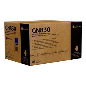 HandSafe GN830 Indigo Long Cuff Nitrile Powder Free Examination Glove - GN830 - Image 3