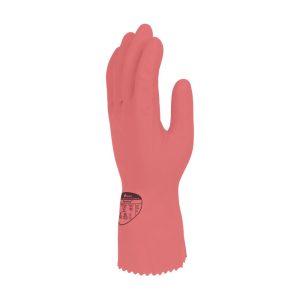 Polyco Optima Pink 30cm Mediumweight Natural Rubber Flock Lined Glove - 22P - Image 2