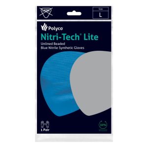 Polyco Nitri‑Tech Lite Unlined Blue Nitrile Synthetic Glove - 91 - Image 4