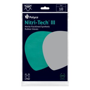 Polyco Nitri‑Tech III Green Flock Lined 33cm Nitrile Rubber Glove - 92 - Image 5