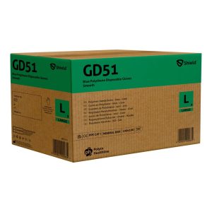 Shield GD51 Blue Smooth Polythene Disposable Glove - GD51 - Image 3