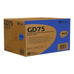 Shield GD75 Blue Polysynthetic Powder Free Disposable Glove - GD75 - Image 2