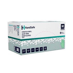 HandSafe GN67 Green Stretch Vinyl Powder Free Aloe Vera Coated Exam Glove - GN67 - Image 2