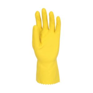 Polyco Optima Yellow 30cm Mediumweight Natural Rubber Flock Lined Glove - 02Y - Image 2