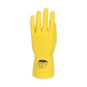 Polyco Optima Yellow 30cm Mediumweight Natural Rubber Flock Lined Glove - 02Y - Image 6