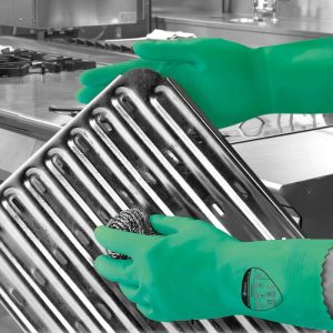 Polyco Optima Green 30cm Mediumweight Natural Rubber Flock Lined Glove - 32G - Image 5