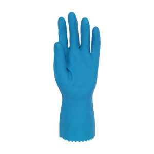 Polyco Optima Blue 30cm Mediumweight Natural Rubber Flock Lined Glove - 42B - Image 2