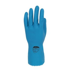 Polyco Optima Blue 30cm Mediumweight Natural Rubber Flock Lined Glove - 42B - Image 6