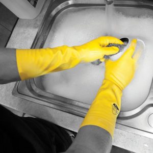 Polyco Deep Sink Extra Long Natural Rubber Flock Lined Glove - Image 4