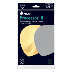 Polyco Processor II 30cm Mediumweight Unlined Natural Rubber Glove - 72 - Image 3