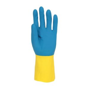 Shield GI/500 (30cm) Blue/Yellow Bi‑polymer Flock Lined Glove - GI/500 - Image 2