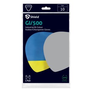 Shield GI/500 (30cm) Blue/Yellow Bi‑polymer Flock Lined Glove - GI/500 - Image 3