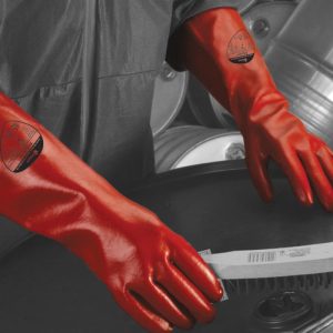 Polyco Polychem (45cm) Heavyweight Red PVC Chemical Resistant Gauntlet - Image 4