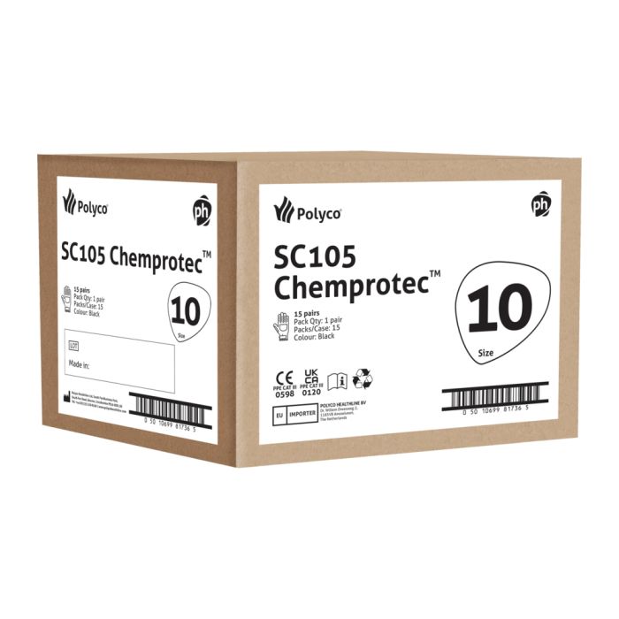 Polyco Chemprotec Heavyweight 44cm Unlined Natural Rubber Glove - SC105 - Image 4