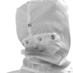 Dust Free Anti Static Cleanroom Jumpsuit With Hood White Washable - Image 3