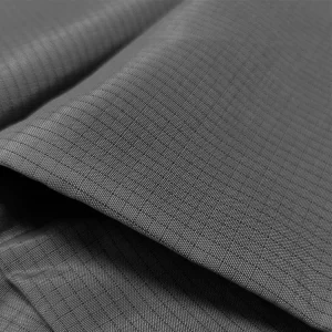 Black 5MM Grid Plain ESD TC Fabric 65% Polyester 33% Cotton 2% Carbon Fiber - Image 4