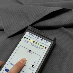 Black 5MM Grid Plain ESD TC Fabric 65% Polyester 33% Cotton 2% Carbon Fiber - Image 5