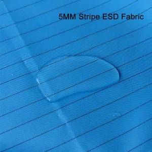 Fluid Repellent Static Control Clean Room ESD Polyester Fabric With 5mm Carbon Stripe - Image 2