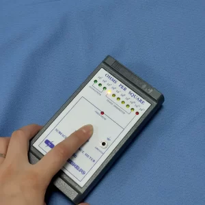 3mm Diamond Lattice Carbon Grid 145gsm Knitted Anti Static Fabric Blue - Image 4