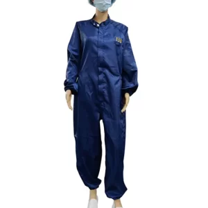 5mm Stripe Waterproof Dark Blue Anti Static ESD Washable Coverall Without Hood - Image 4