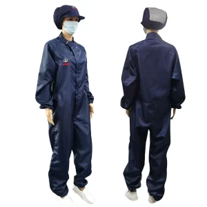 Zipper Closure Mandarin Collar ESD Coverall Suit Compliant To ANSI/ESD S20.20 Standards - Image 2