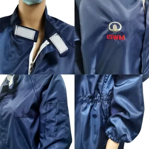 Zipper Closure Mandarin Collar ESD Coverall Suit Compliant To ANSI/ESD S20.20 Standards - Image 6