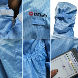 Washable Lightweight Clean Room Anti Static Overall With 99% Polyester 1% Carbon - Image 6