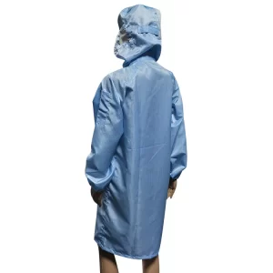 Cleanroom Raglan Sleeves Zipper Closure 5mm Stripe ESD Smock With Hood - Image 2