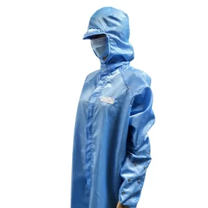 Cleanroom 5mm Stripe ESD Smock Lab Coat Built In Storage Bag - Image 2