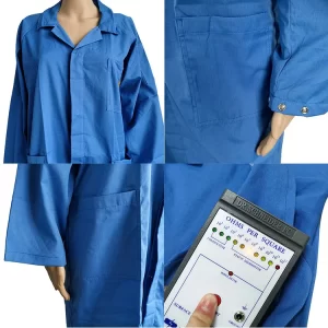 Premium Snap Fastener Cotton Poly Snap Cuff ESD Work Smock for EPA Workshop - Image 5