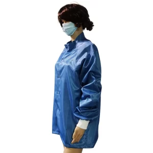 Royal Blue ESD Anti Static Jacket Knit Cuff For Microelectronics Industry - Image 2