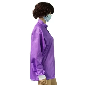 EPA Work Wear ESD Safe Lab Coats With Snap Fasteners Purple - Image 3