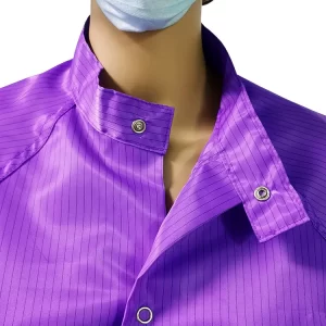 EPA Work Wear ESD Safe Lab Coats With Snap Fasteners Purple - Image 4