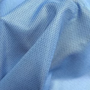 75-80gsm 6mm Diamond Blue Knitted ESD Antistatic Fabric For Cleanroom Coat - Image 5