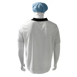 7MM Stripe White Silk Knitting ESD Anti Static POLO T-Shirts 99% Polyester 1% Conductive - Image 3
