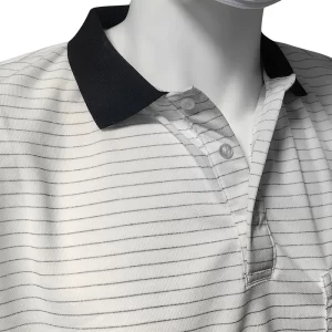 7MM Stripe ESD T-Shirts Polyester Conductive Silk Knitting Anti Static POLO Shirts - Image 3
