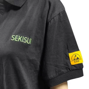 Cleanroom Safety Work Wear Cotton Carbon Fiber ESD Anti Static Polo T Shirt - Image 4