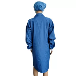 ESD Dustproof Gown Spandex Cuff Dust Free Polyester Lint Free Smock For Lab Cleanroom - Image 2