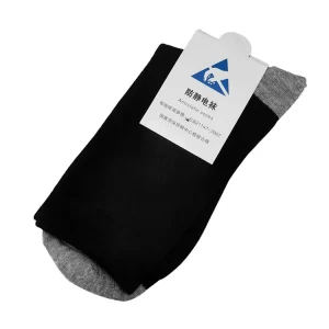 Cotton Conductive Fiber Anti Static Earth Grounding Socks Cleanroom Safety ESD Socks - Image 1