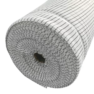 White 6MM Stripe 240gsm Polyester Knitted ESD Anti-Static Rib Fabric - Image 5