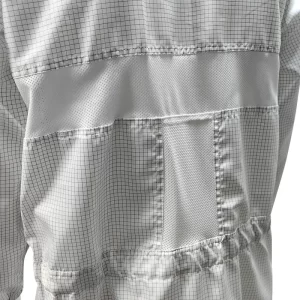 98% Polyester+2% Carbon Fiber 5mm Grid ESD Antistatic Safety Coat Breathable Mesh Back For Cleanroom - Image 4