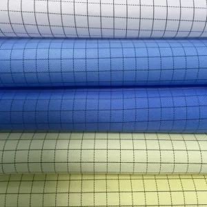 Clean Room ESD Fabric Woven Polyester Fabrics 5mm Grid White Blue Yellow Color - Image 3