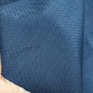 6mm Diamond Navy Blue Knitted Antistatic Fabric for ESD Coat and Polo Shirt - Image 2