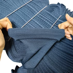 93% Polyester 7% Carbon Fiber ESD Antistatic Rib Fabric For Cleanroom Clothing Cuffs - Image 2